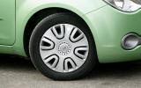 Wheel trims look reasonable but alloy wheels are unavailable even as on option on 1.0-litre models Vauxhall Agila plastic wheel trim