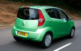 The absolute best we achieved was 98mph - wih the benefit of a strong tail wind Vauxhall Agila rear quarter
