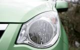 Vast headlights dominate the frontal aspect of the car and they’re some of the best we’ve seen Vauxhall Agila headlight