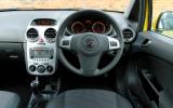 Wheel is a nice size. Stereo controls (on right-hand side) are easy to use Vauxhall Corsa dashboard