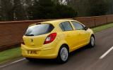 Steering is direct enough, and responsive, but light and lacks feedback Vauxhall Corsa rear quarter
