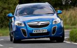 Noticeable body movement under sharp direction changes, doesn’t encourage quick corner entry Vauxhall Insignia VXR cornering