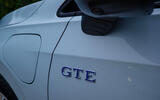 Volkswagen Golf GTE review GTE badge Volkswagen Golf GTE review GTE badge