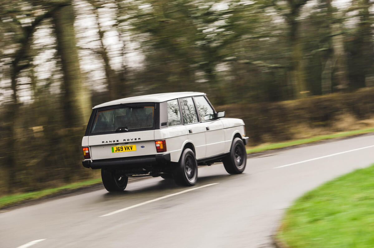 00102 JIA Range Rover Chieftain EV review 2024 rear driving