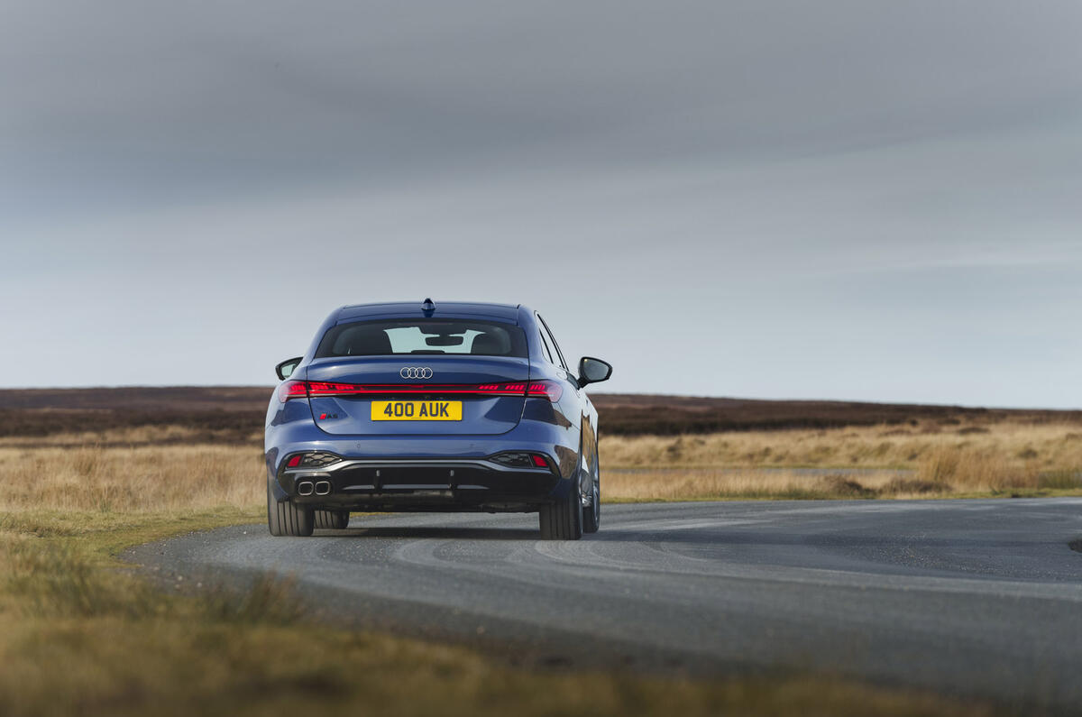 00104 Audi A5 saloon UK 2025 review rear cornering