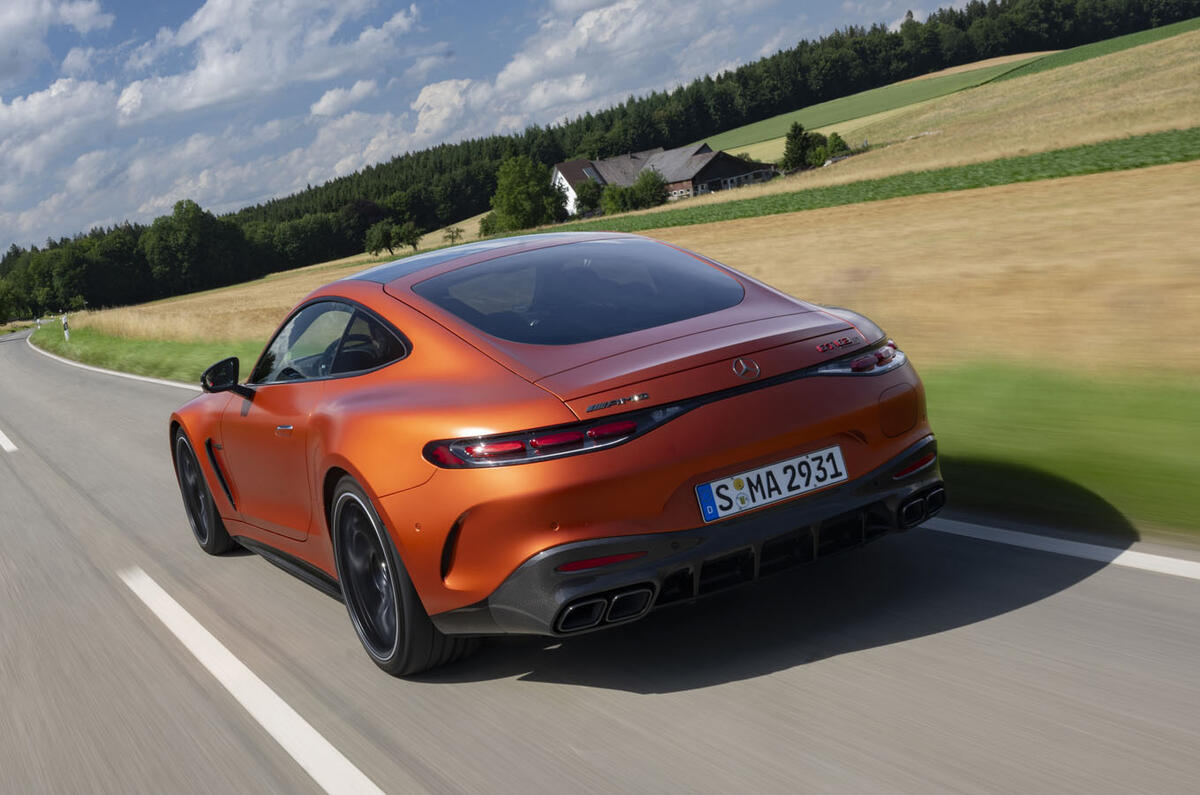 01 Mercedes AMG GT63 S E Performance 2024 review rear driving 01 Mercedes AMG GT63 S E Performance 2024 review rear driving