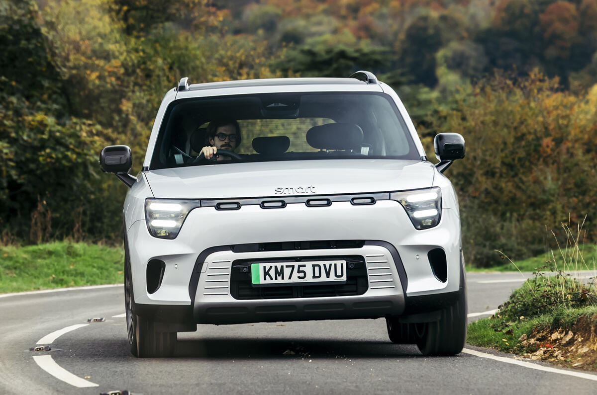 01 Smart hashtag 5 2025 Autocar review front cornering