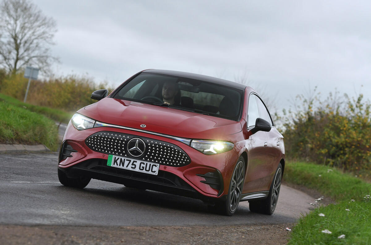 02 Mercedes Benz CLA EV 2026 Autocar road test review front cornering
