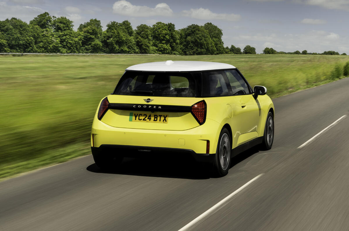 04 Mini Cooper E Electric 2024 review rear driving