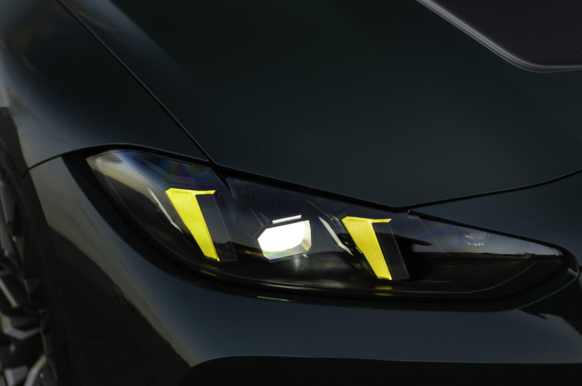 06 BMW M3 CS Touring 2025 Autocar review headlight 06 BMW M3 CS Touring 2025 Autocar review headlight