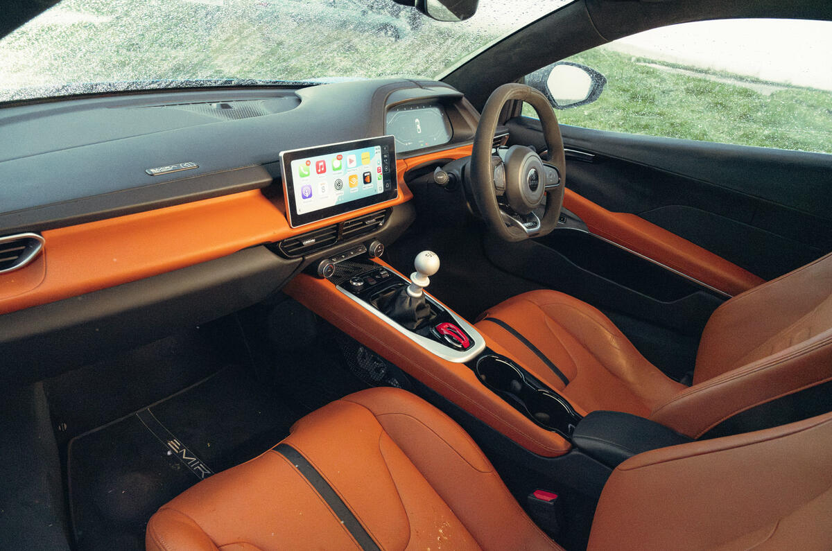 07 Lotus Emira V6 2025 Autocar road test review interior