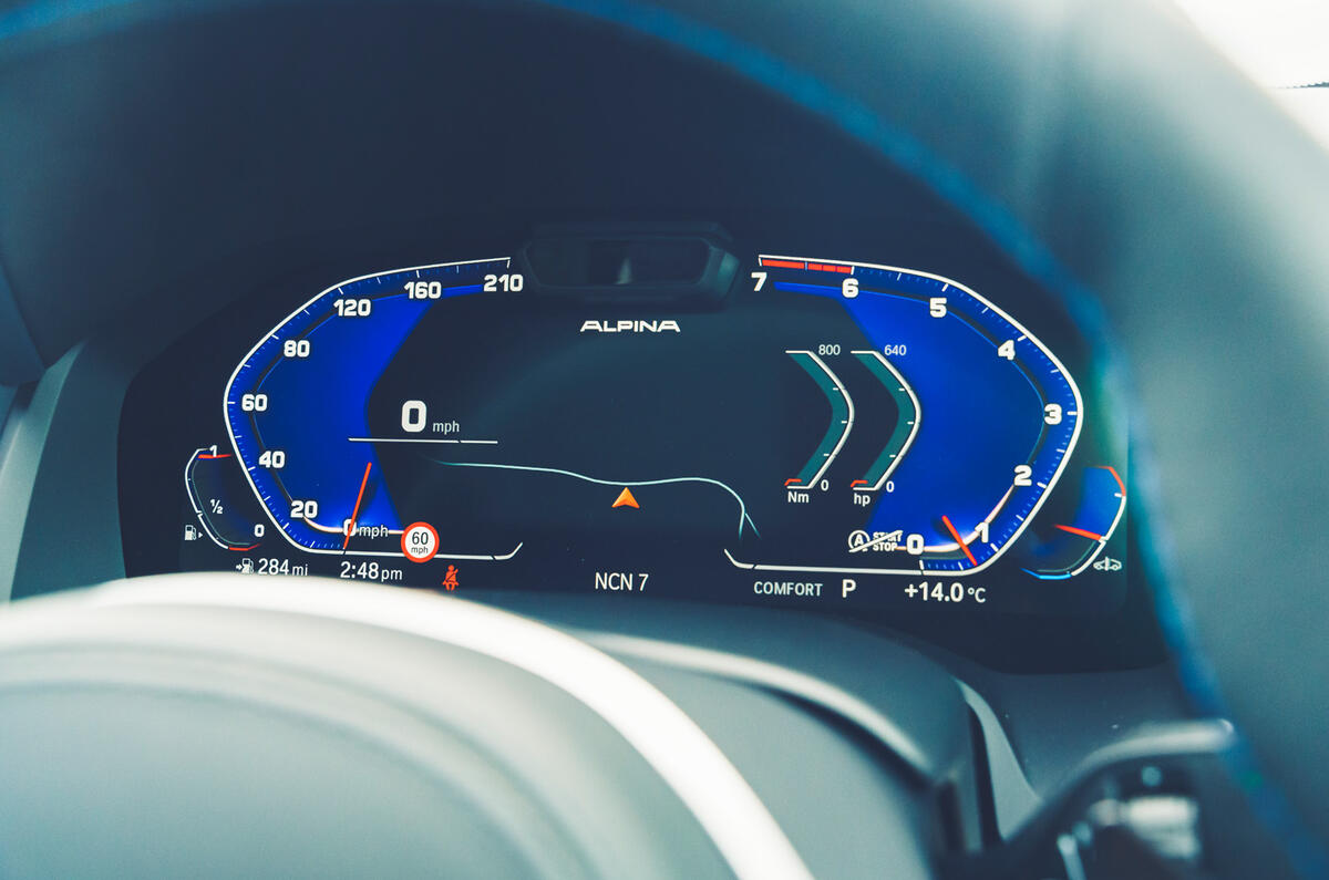 10 Alpina B8 Gran Coupe 2021 road test review instruments