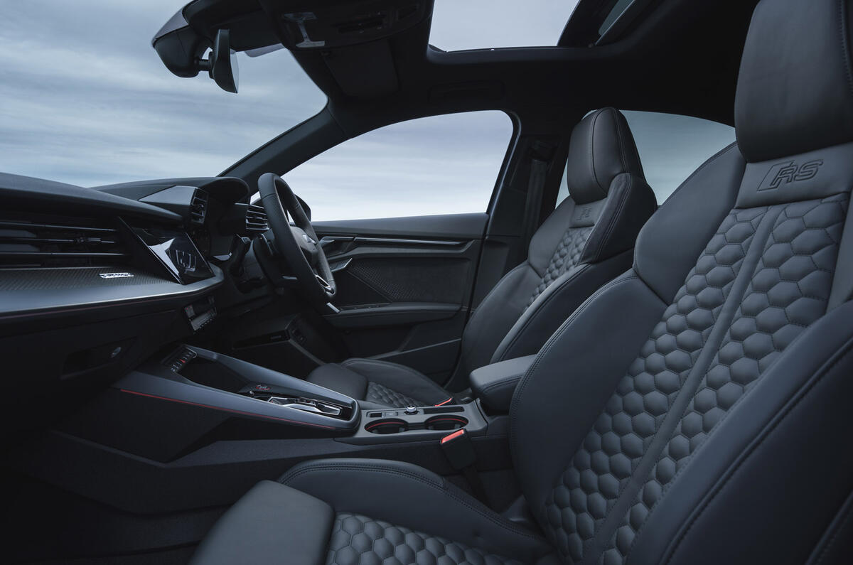 10 Audi RS3 2025 Autocar road test review front seats 10 Audi RS3 2025 Autocar road test review front seats
