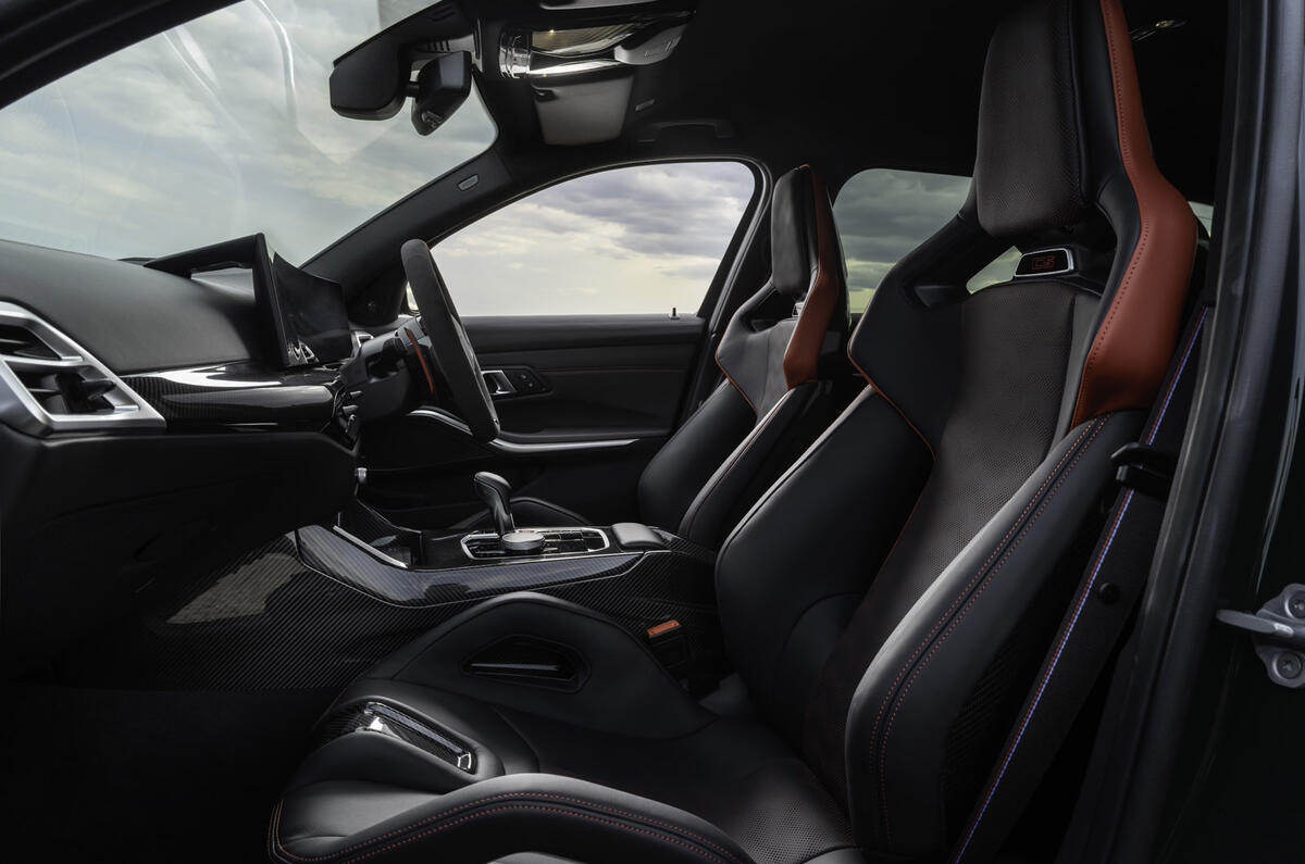 10 BMW M3 CS Touring 2025 Autocar review front seats 10 BMW M3 CS Touring 2025 Autocar review front seats