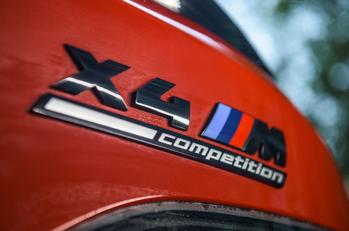 BMW X4 M Competition 2019 road test review - rear badge