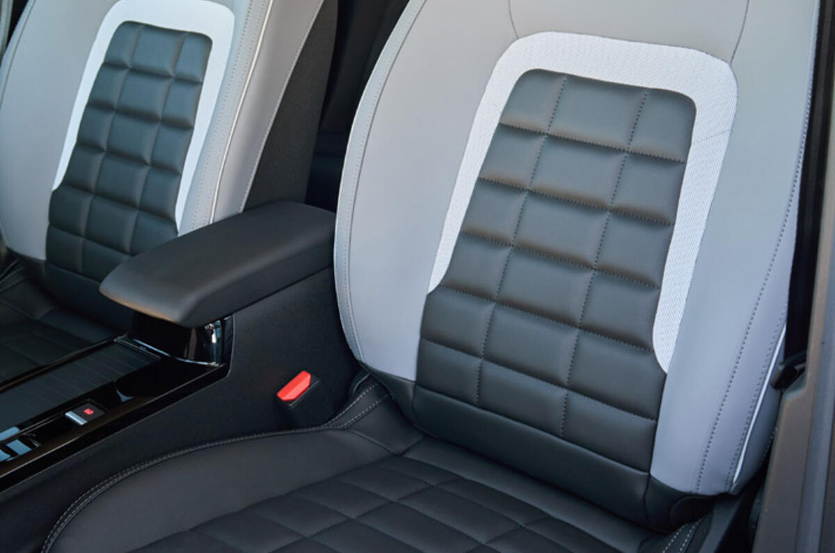 10 Citroen e C4 X 2025 review front seats 10 Citroen e C4 X 2025 review front seats