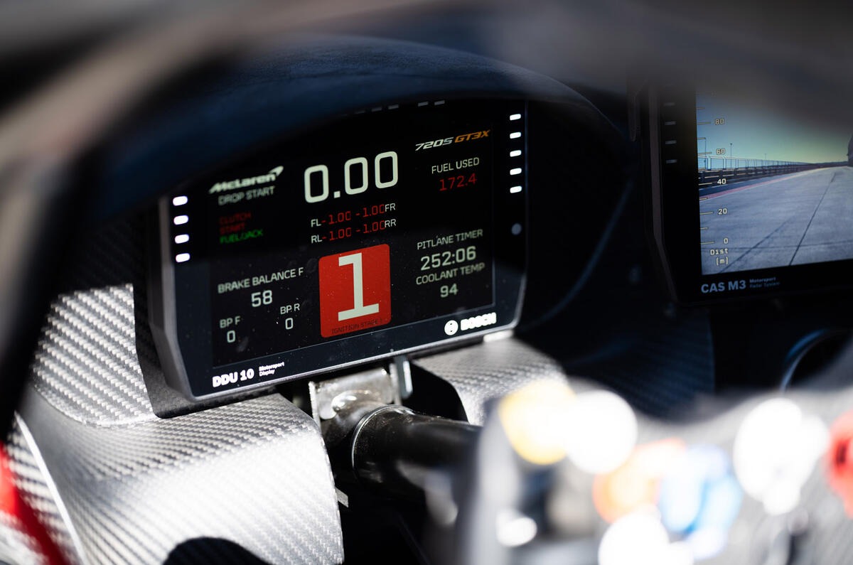 10 McLaren 720S GT3X 2021 first drive review instruments