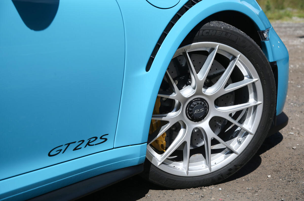 Porsche 911 GT2 RS 2018 road test review front alloys