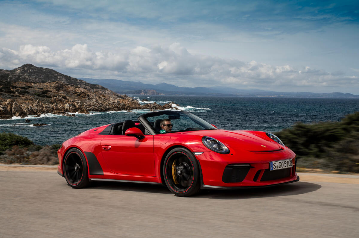 Porsche 911 Speedster 2019 review - on the road rear