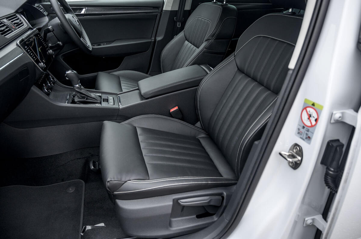 Skoda Superb iV 2020 road test review - front seats