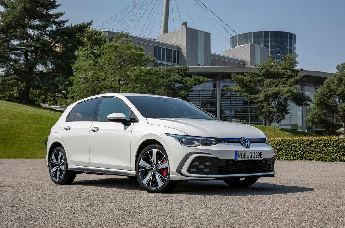 Volkswagen Golf GTE 2020 road test review - static front Volkswagen Golf GTE 2020 road test review - static front