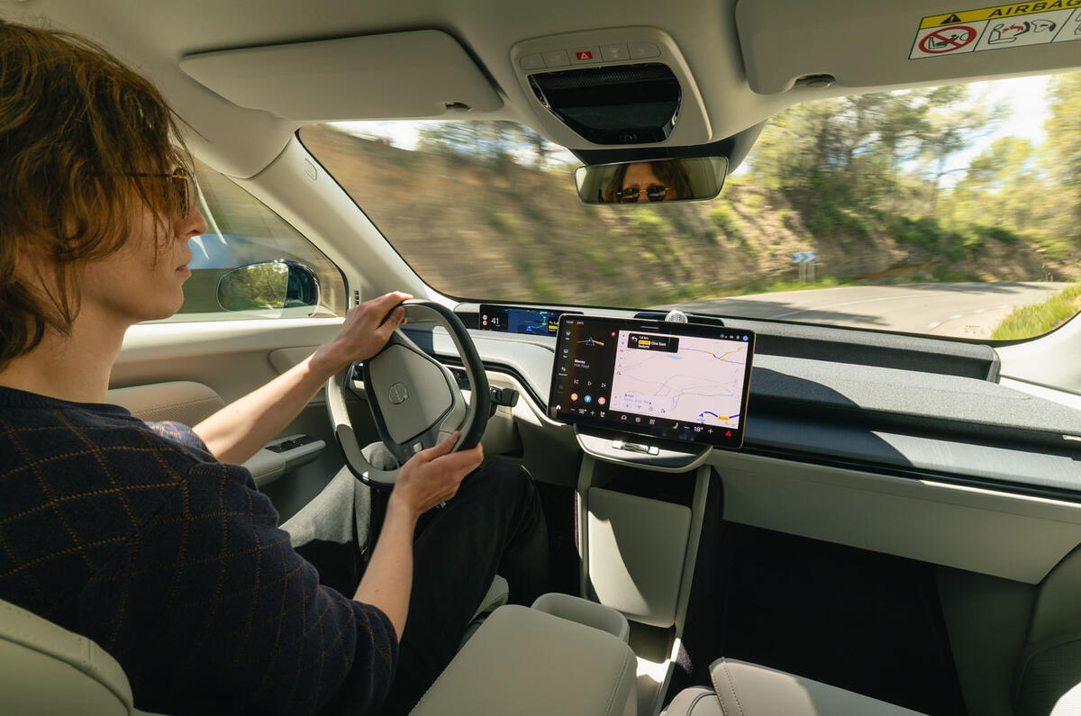 10 Volvo EX60 autocar road test review interior IV driving