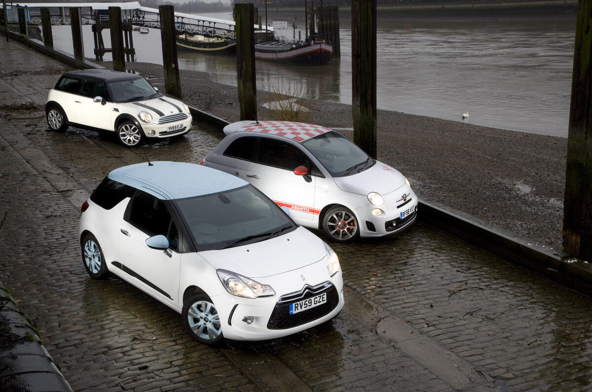 no title Citroen DS3 vs Mini Cooper vs Fiat 500