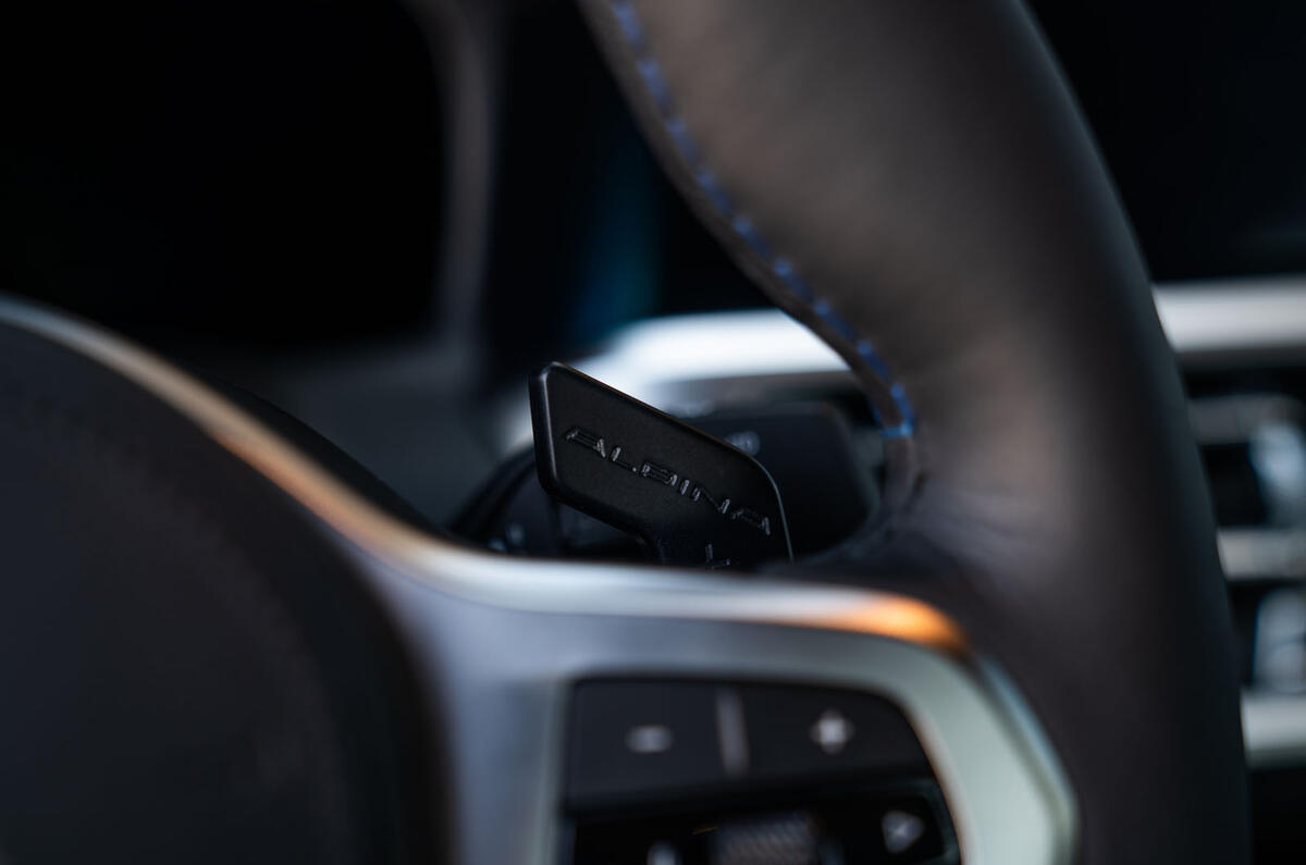 Alpina B3 2020 road test review - paddle shifters Alpina B3 2020 road test review - paddle shifters