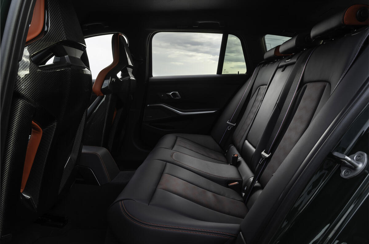 11 BMW M3 CS Touring 2025 Autocar review rear seats 11 BMW M3 CS Touring 2025 Autocar review rear seats