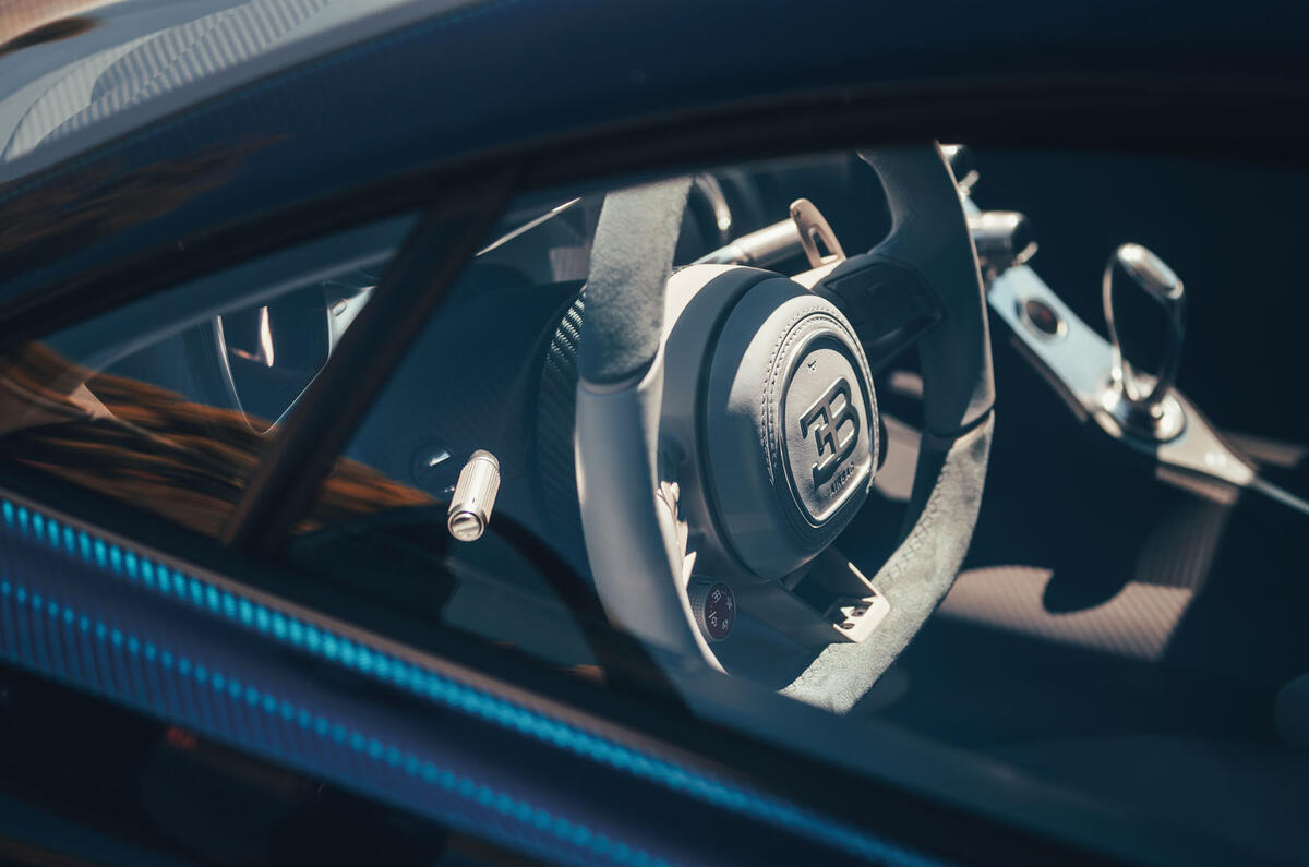 Bugatti Divo 2020 road test review - steering wheel