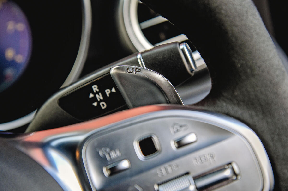 Mercedes-AMG C63 Coupé 2019 road test review - paddle shifters