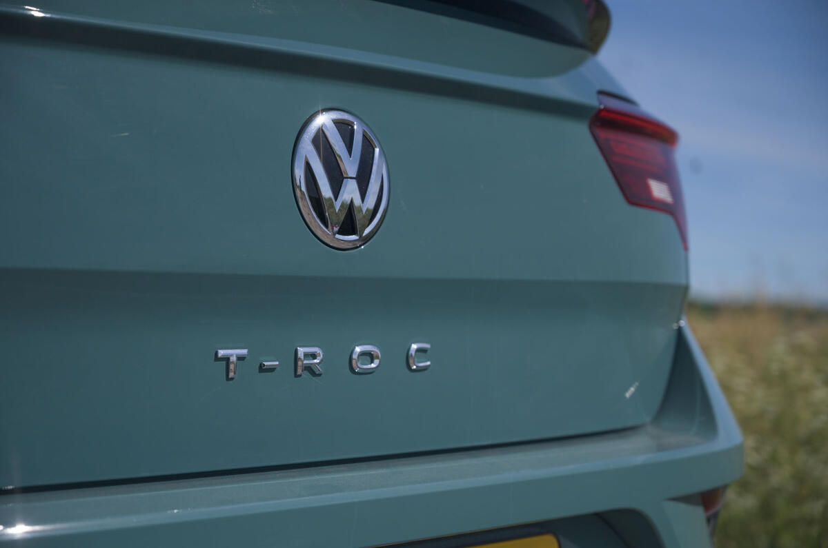Volkswagen T-Roc Cabriolet 2020 road test review - rear logo