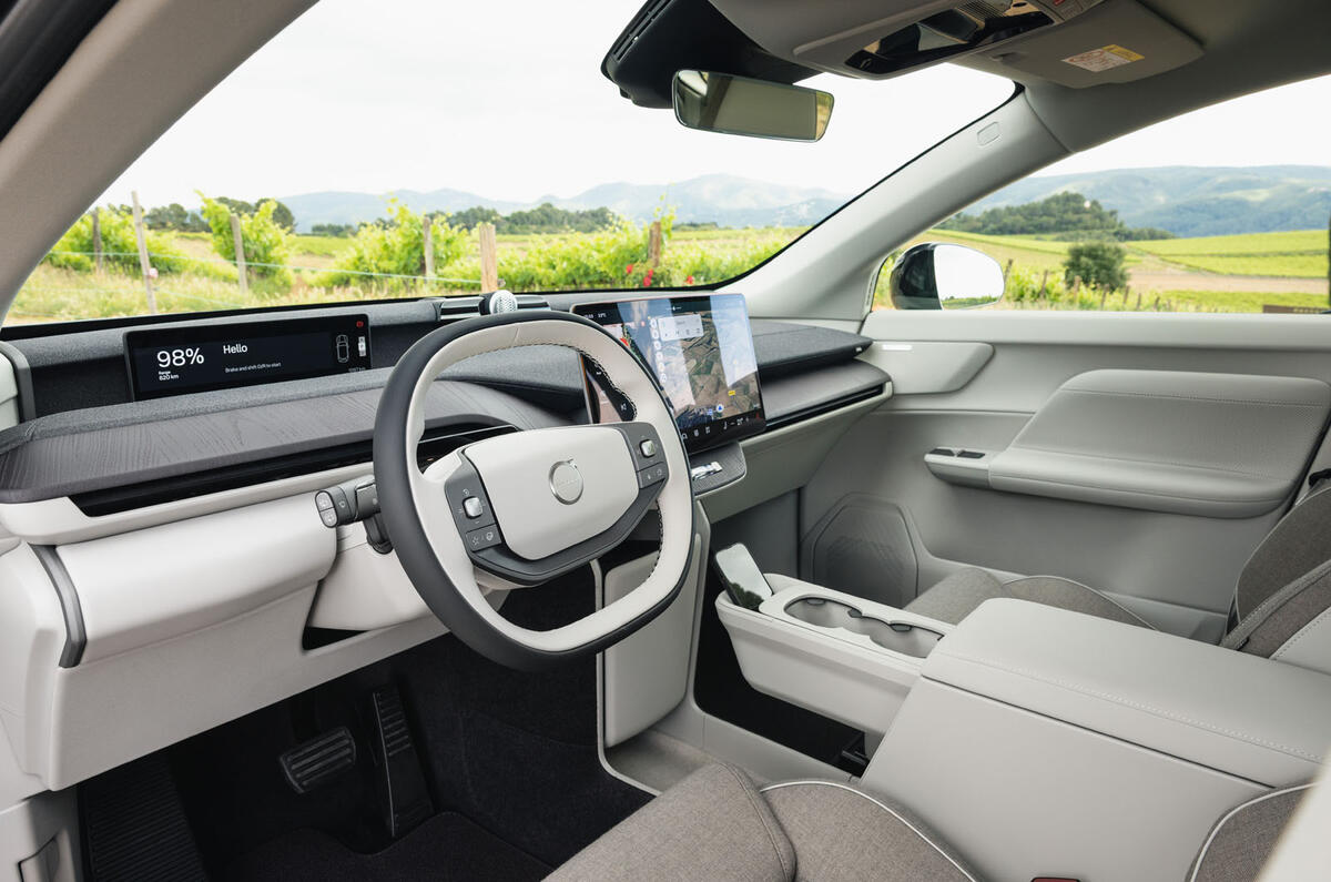 12 Volvo EX60 autocar road test review front seats wool