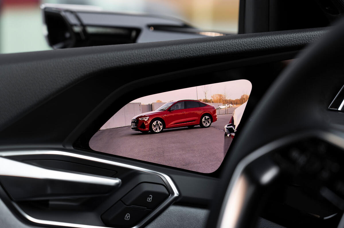 Audi E-tron Sportback 2020 road test review - camera screens Audi E-tron Sportback 2020 road test review - camera screens