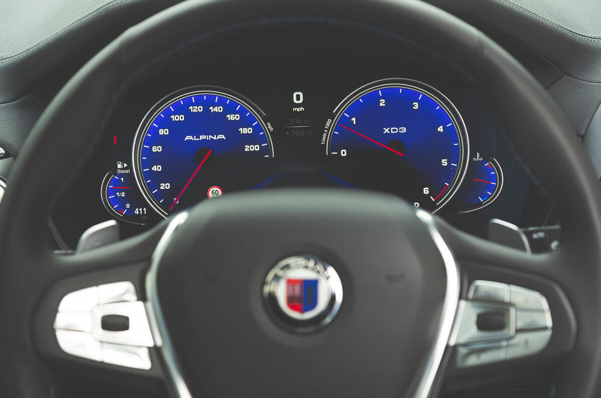 Alpina XD3 2019 UK road test review - instruments