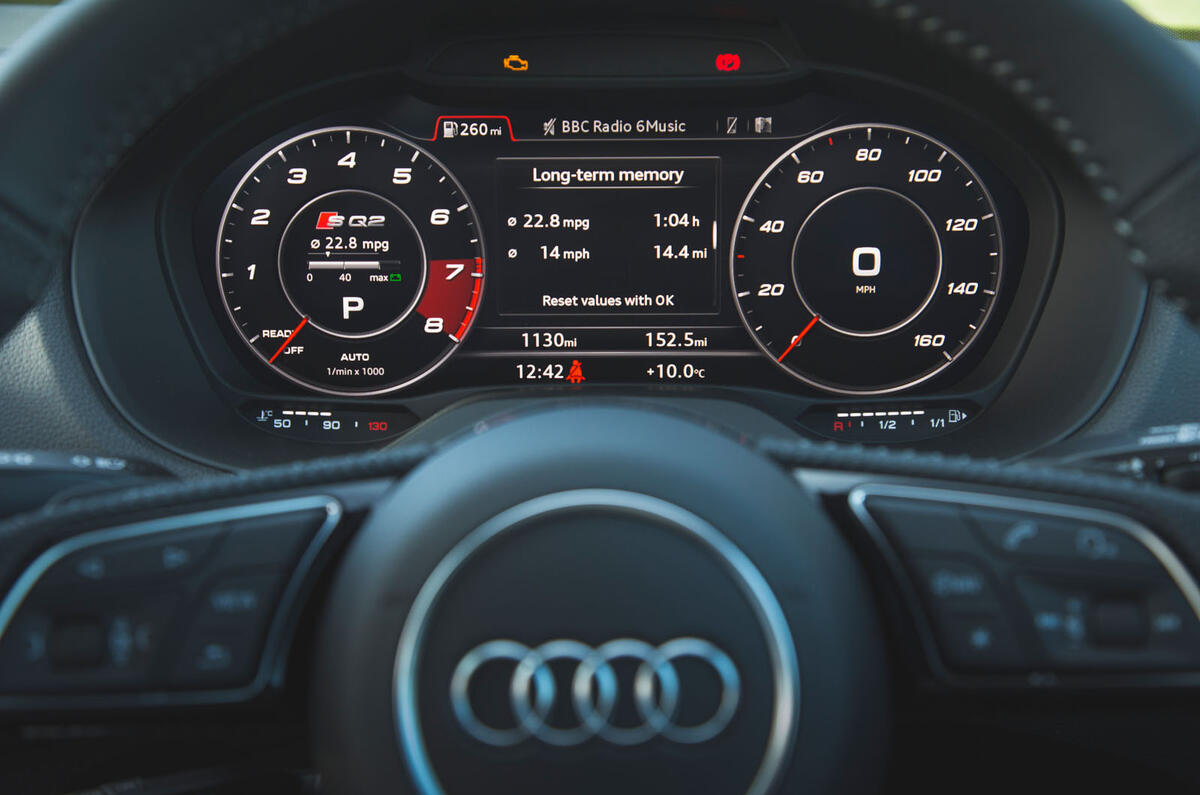 Audi SQ2 2019 road test review - digital cluster