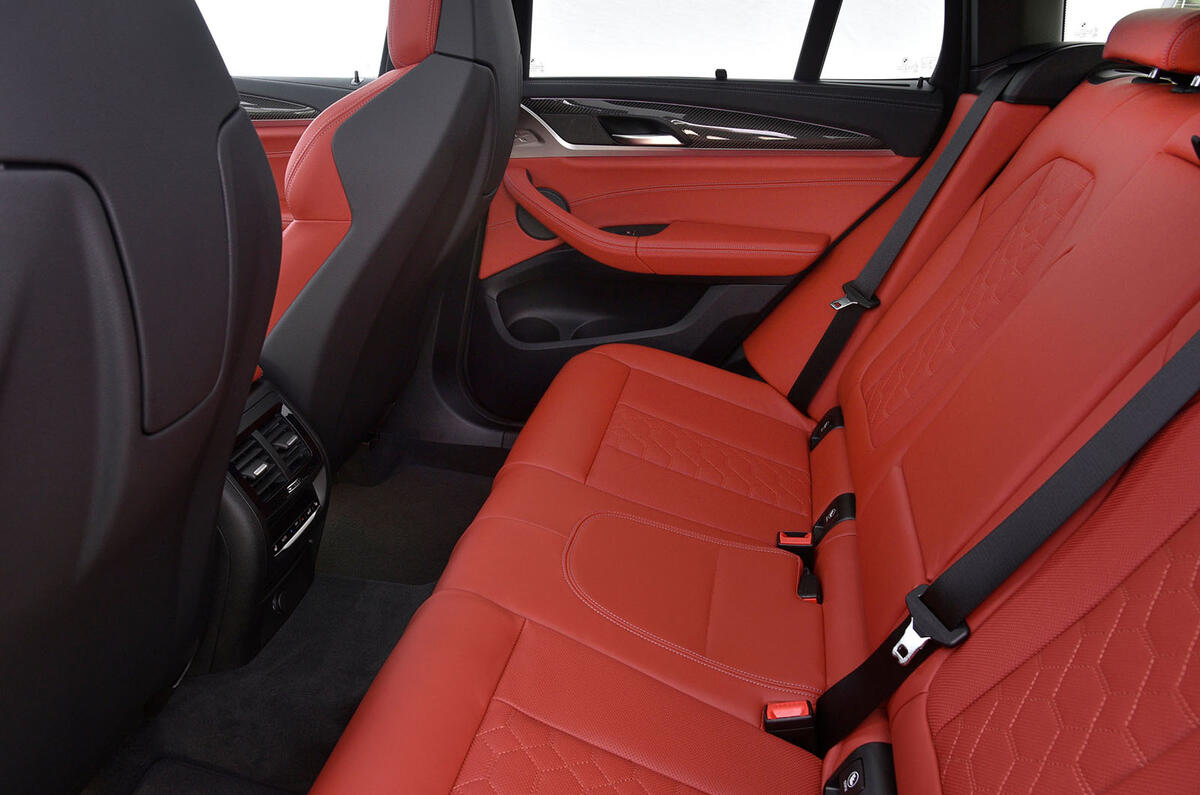 BMW X3 M Competition 2019 review - rear seats