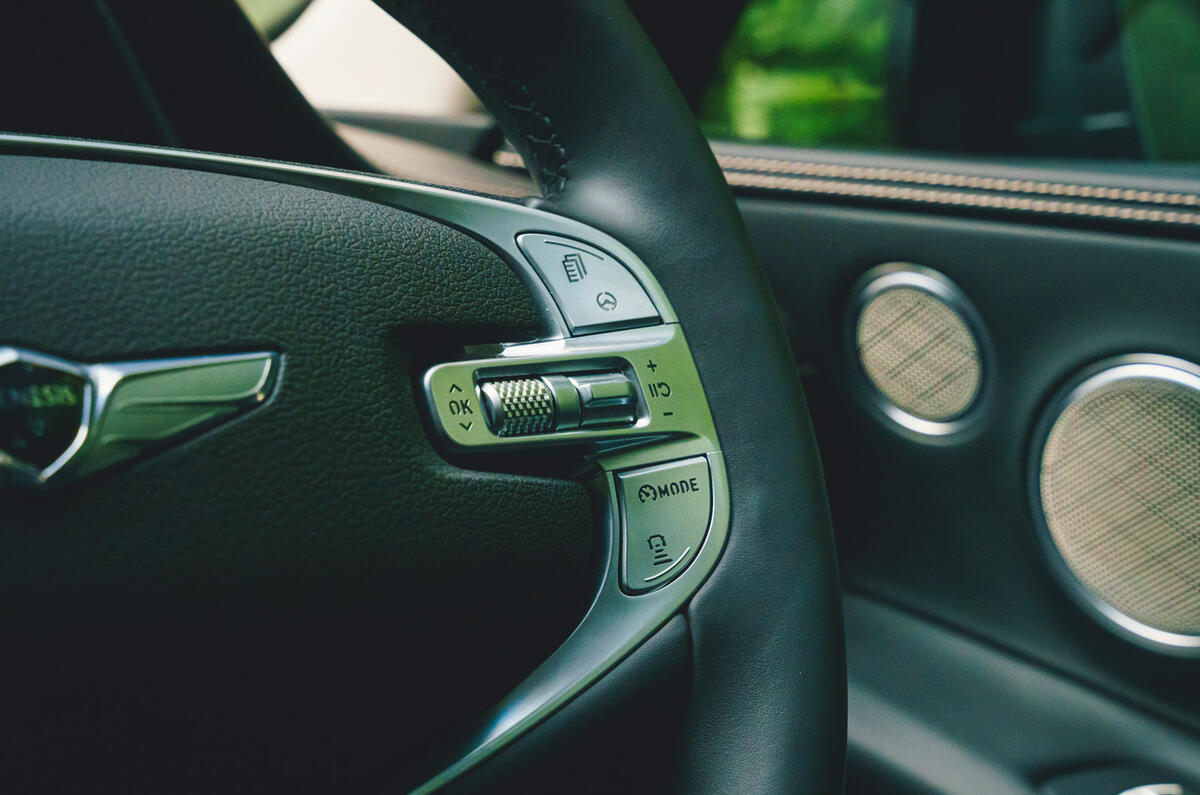 13 Genesis GV80 2021 road test review steering wheel 13 Genesis GV80 2021 road test review steering wheel