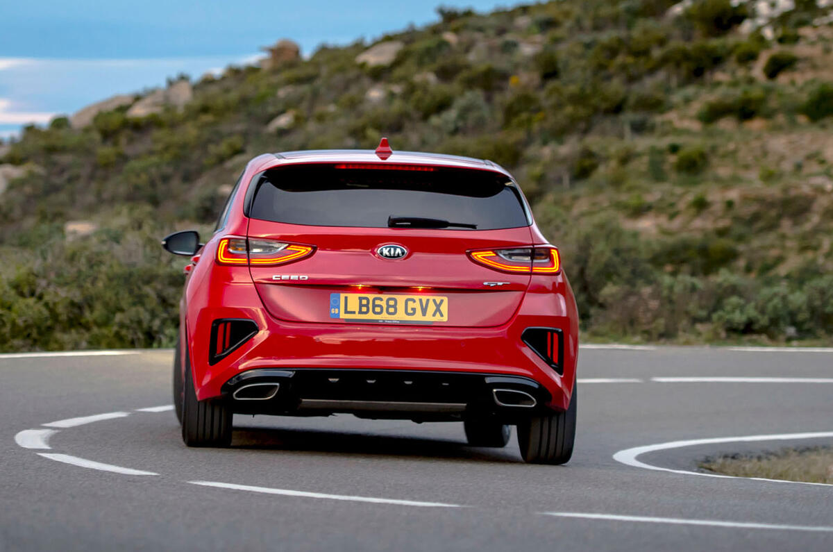 Kia Ceed GT 2019 road test review - cornering rear