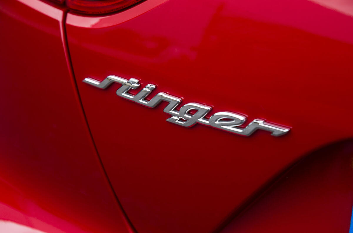 Kia Stinger GT line 2018 review Stinger badge