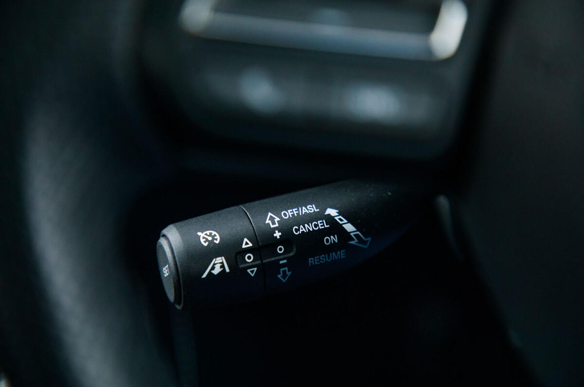 MG ZS EV 2019 road test review - cruise control stalk