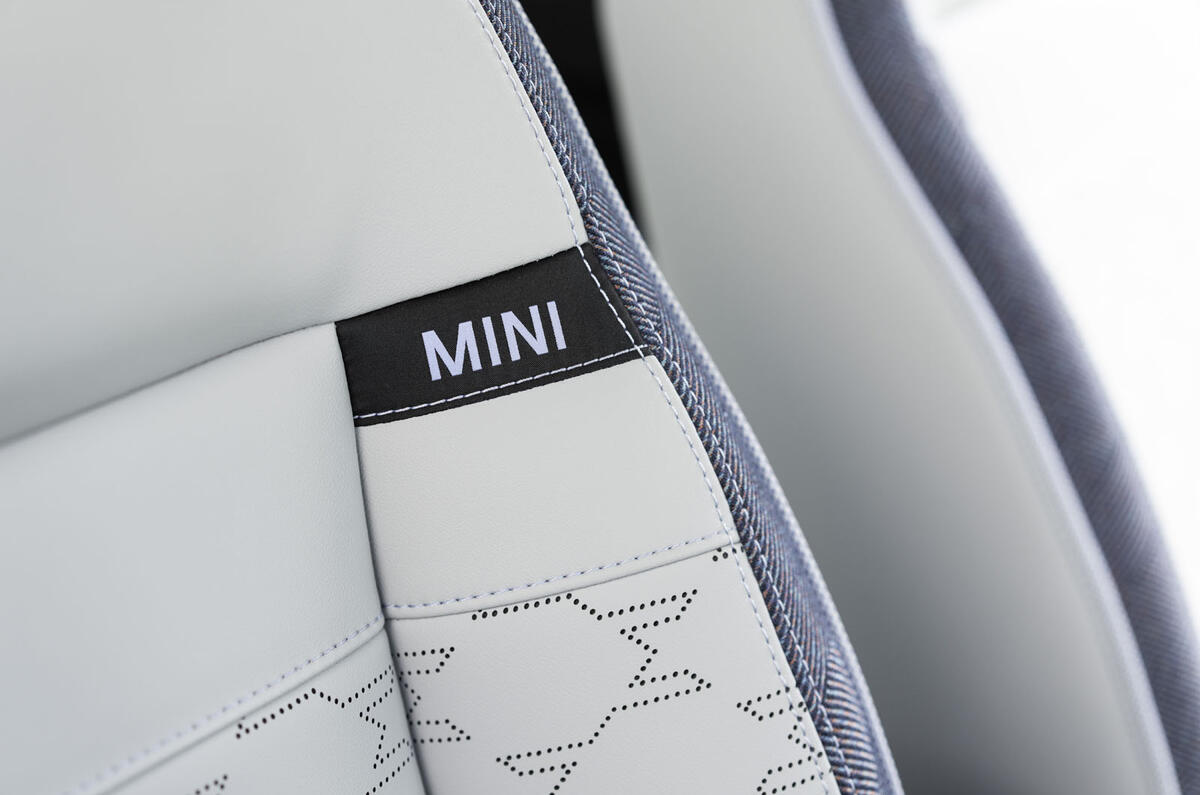 13 Mini Cooper E Electric 2024 review white seat detail