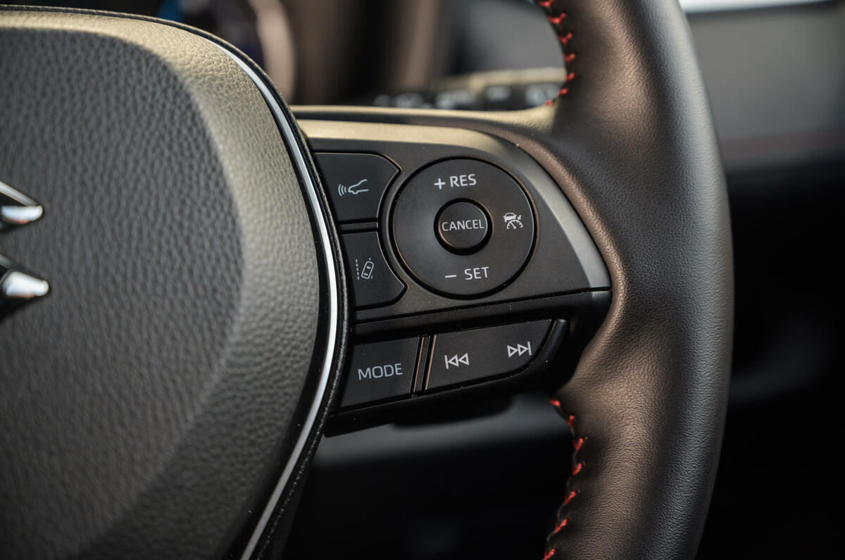 13 Suzuki Across 2021 road test review steering wheel buttons
