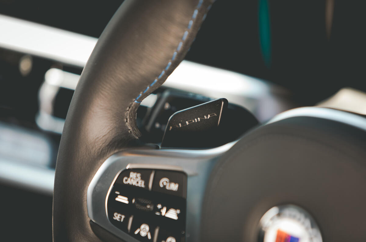 Alpina B3 Touring 2020 road test review - paddle shifters Alpina B3 Touring 2020 road test review - paddle shifters
