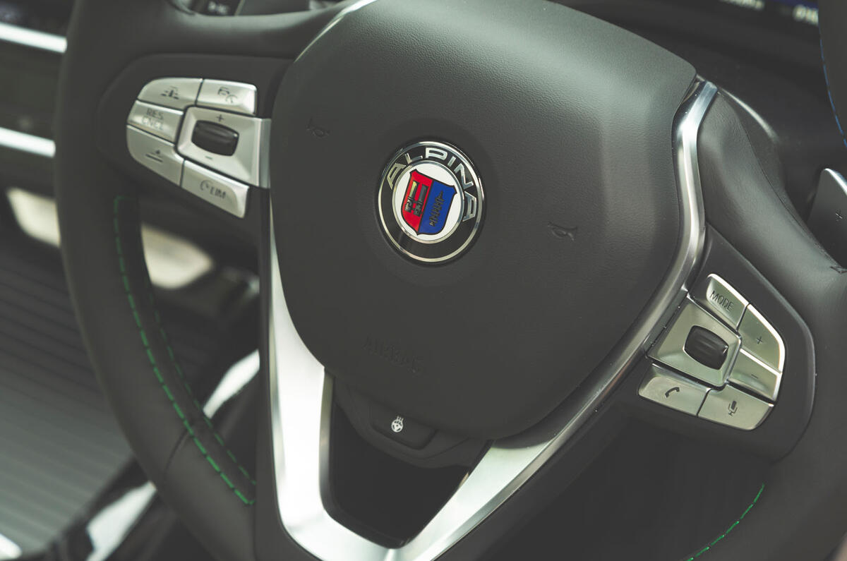 Alpina XD3 2019 UK road test review - steering wheel