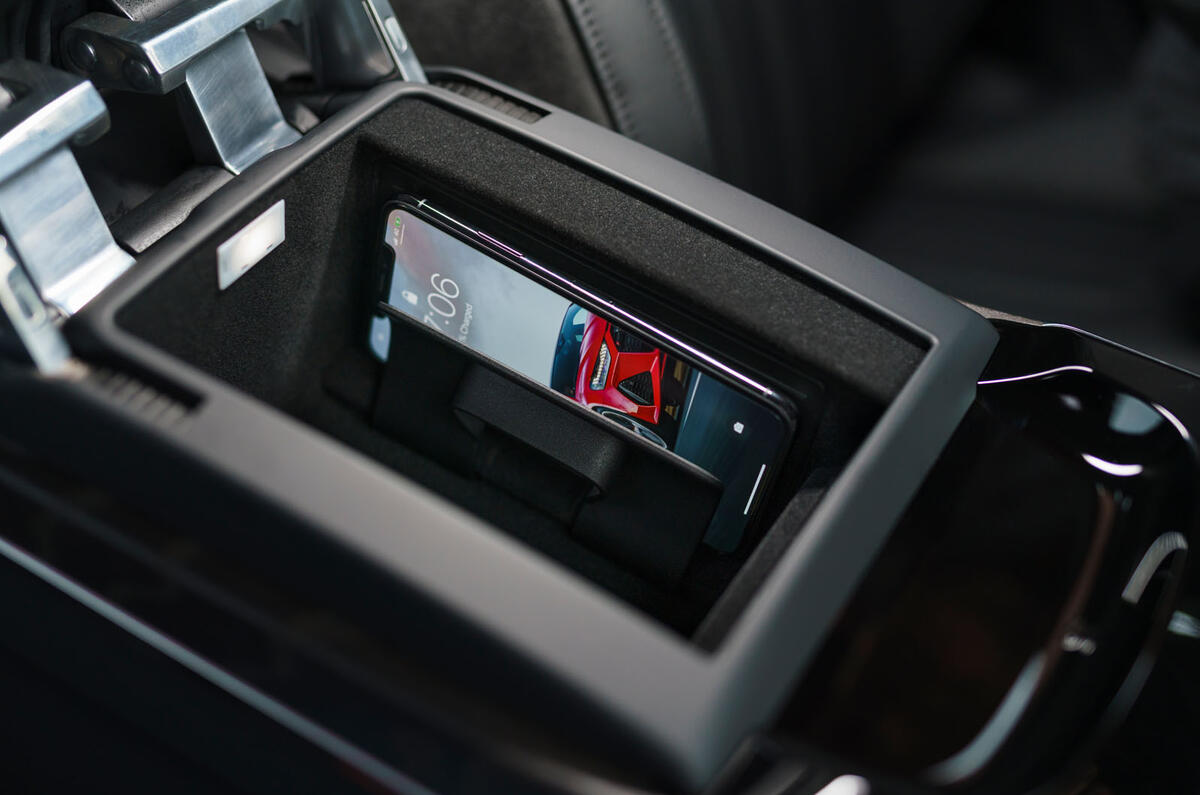 Audi A8 60 TFSIe 2020 road test review - wireless charging Audi A8 60 TFSIe 2020 road test review - wireless charging