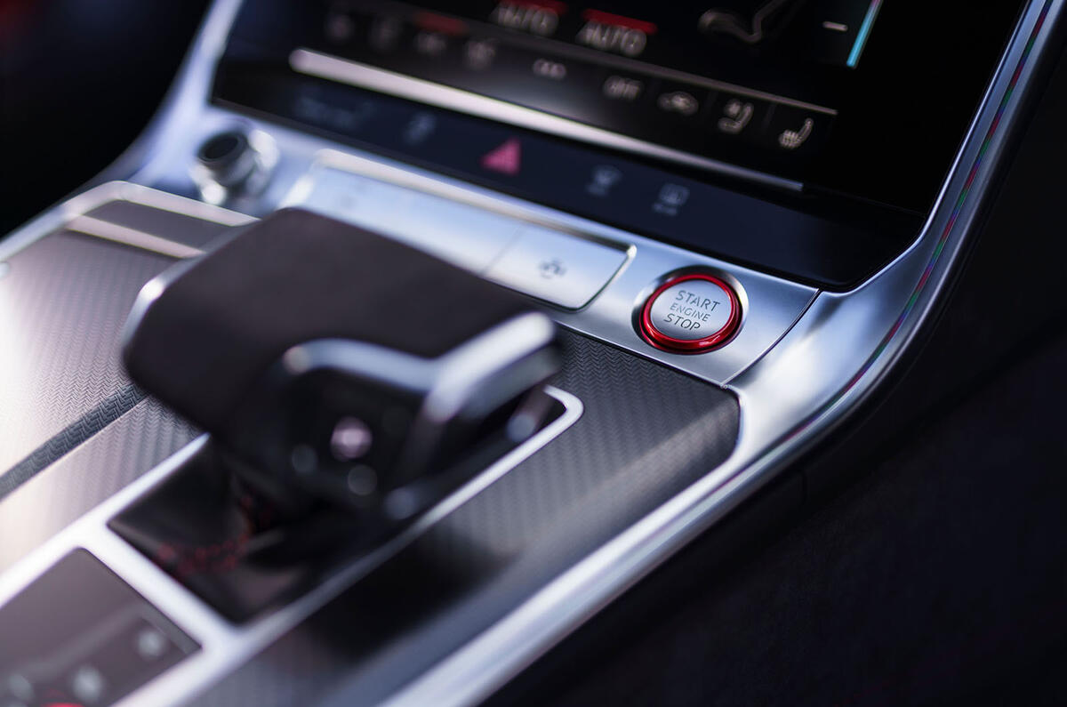 Audi RS7 Sportback 2020 road test review - start button Audi RS7 Sportback 2020 road test review - start button