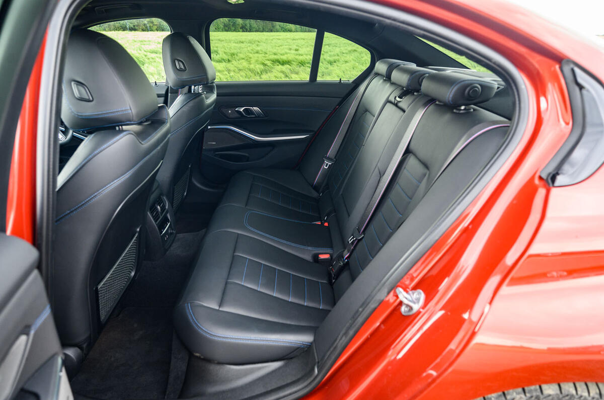 BMW 3 Series 330e 2020 road test review - rear seats