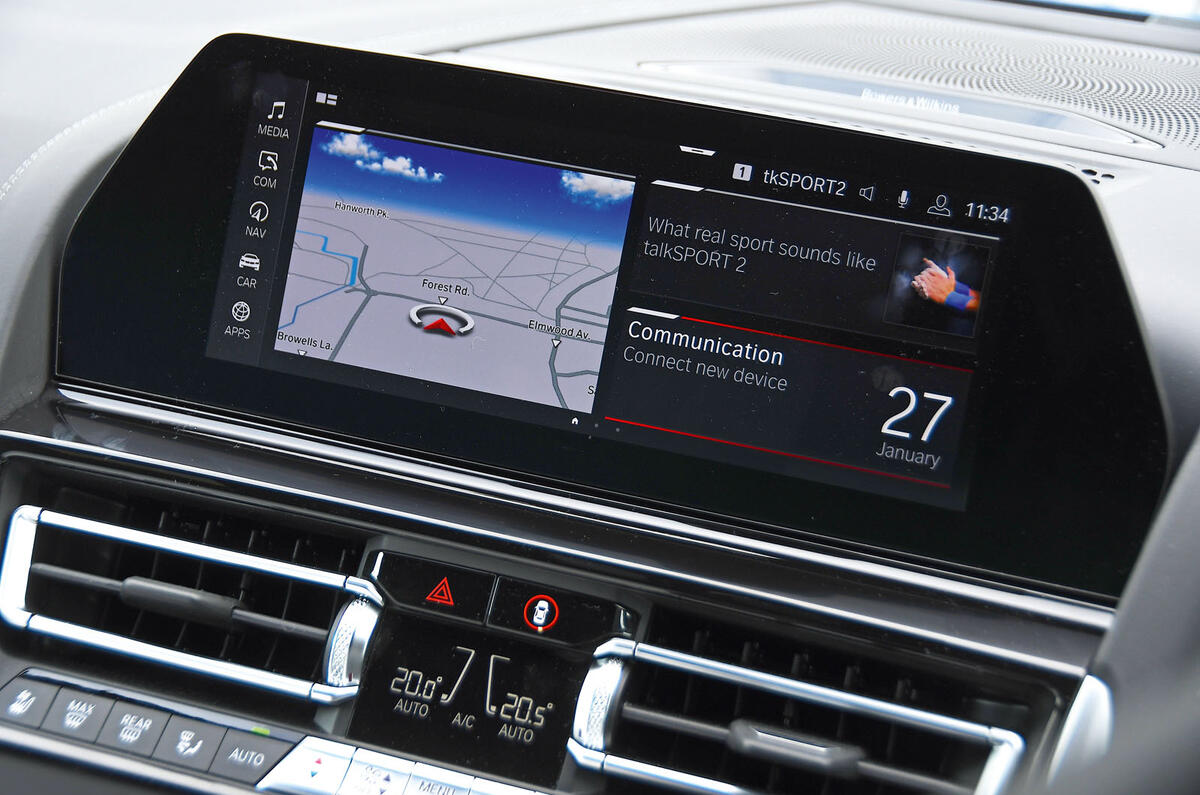 BMW M8 Competition coupe 2020 road test review - infotainment BMW M8 Competition coupe 2020 road test review - infotainment