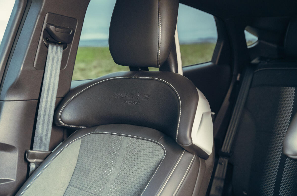 14 Ford Mustang Mach E Rally 2025 review white seat trim